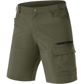 TACVASEN Hiking Shorts Men Stretch Camping Shorts Quick Dry Outdoor Shorts Lightweight Fishing Hunting Shorts, 36, Army Green