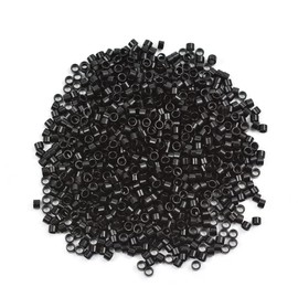 1000pcs Micro Ring Link 4.0*2.7mm Hair Ring Hair Extension Tool Hair Beads Micro Ring Link Wig Beads (Black)