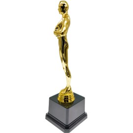 Gold Award Trophy,Men's Award Trophy 10 Inch Osicar Style Trophy Golden Trophy Statues Plastic Trophies for Party Celebrations Award Ceremony Appreciation Gift