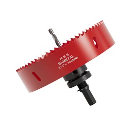 Fivelake 5-1/2 Inch Hole Saw - 140mm M42 HSS Bi-Metal Hole Cutter, Hex Shank Hole Saw Drill Bit, Hole Saw Tools for Wood, Plywood, Plastic, Gypsum Board, Various Thin Metal Sheets