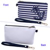 PU Leather Anchor Purse, 8.5"x5.0" Wristlet Bag Zip Coin Pouch