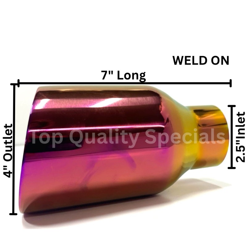 Gearhead PURPLE BURN DOUBLE WALL ANGLED EXHAUST TIP 3" INLET