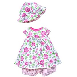 Baby Girls Pink Floral Popover with Sunhat (6 Months)