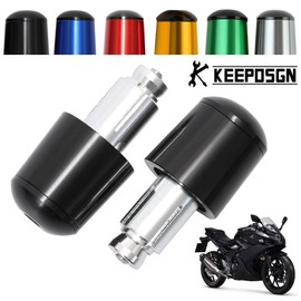 KEEPDSGN 7/8" 22mm-24mm Motorcycle Handlebar End Caps, Aluminium Motorcycle Handlebar Plugs Compatible with Sport Bike Street Bike Cruiser Scooter.