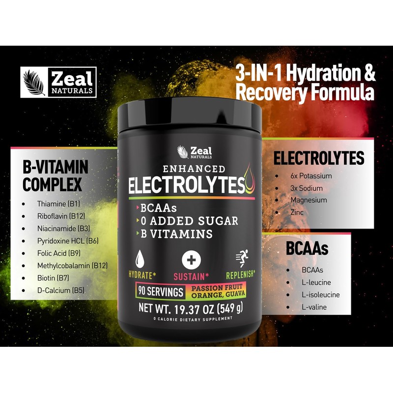 Zeal Electrolyte Powder - 90 Servings | Keto Electrolytes Powder