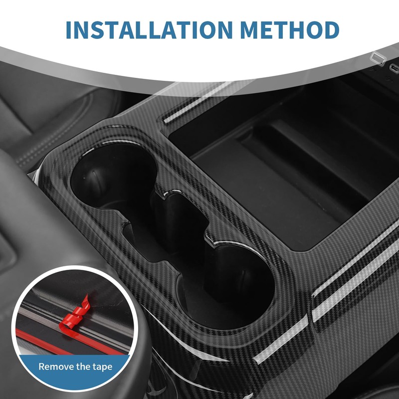 PDKLIN for Silverado Carbon Fiber Gear Shift Panel Trim Cover