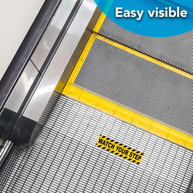 2 PC Watch Your Step Sticker, 10x3 Self-Adhesive Vinyl Caution