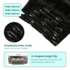 VINBAO Clip-In Real Hair Extensions, Remy Clip Extensions #1 Deep