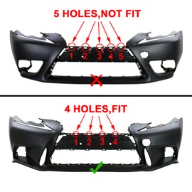 ECOTRIC Front Upper Bumper Grille Grill Compatible with 2014-2016 Lexus IS200t IS250 IS350 F Sport LX1200152 5311253061 Gray