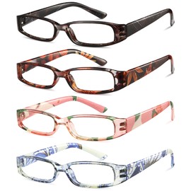 Gaoye 4-Pack Readers for Women, Blue Light Blocking Reading Glasses, Stylish Reading Glasses for Women in 4 Patterns