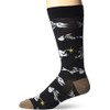 K. Bell Men's Casual Animal Novelty Crew Socks, Fishbones (Black),