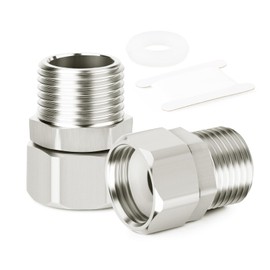 TAISHER 2PCS 304 Stainless Steel Flexible Movable Connector, 1/2" Male for Sprayer, Angled Valve, Shower Arm