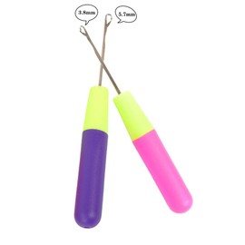 2 Pack Latch Hook Crochet Needle for Micro Braids, Hair Extension, Feather and Dread Maintenance Installation Multi-Purpose Knitting Needles