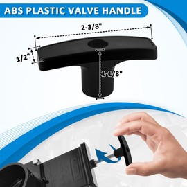 JIYIZO 1pcs Black RV Sewer Valve Handle Replacement Kit for RV Waste Valve, RV Black Tank Handle ABS Plastic with Screws, Gasket and Nuts ﻿