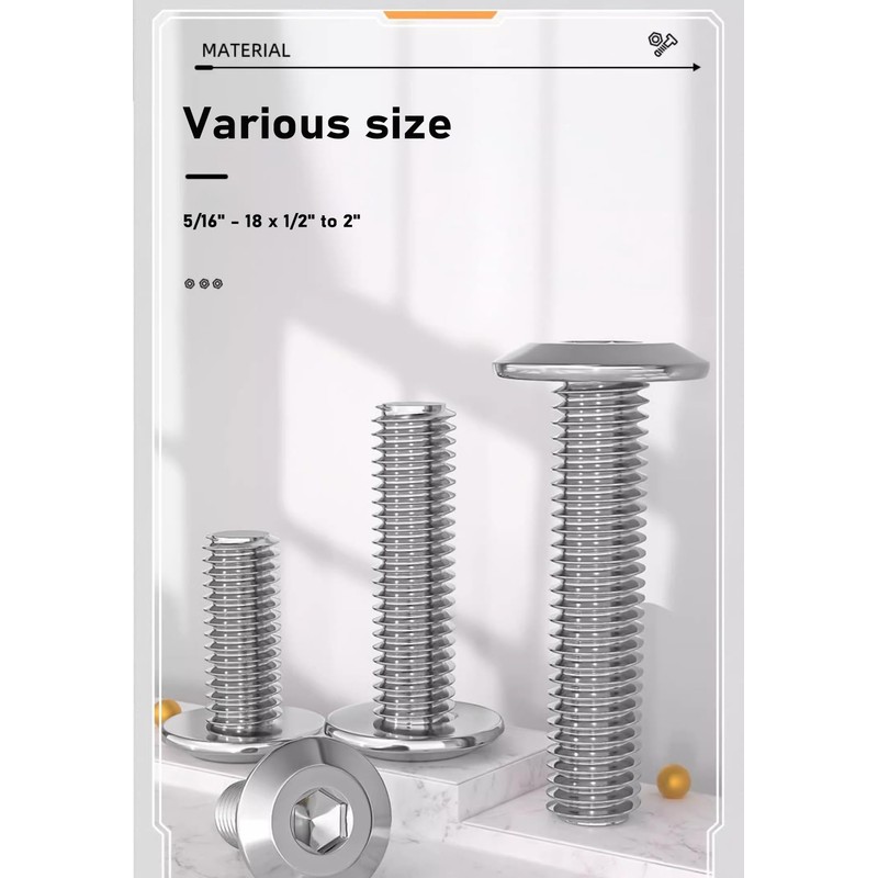 cSeao 5/16"-18 x 1/2" Flat Head Socket Head Screw Furniture