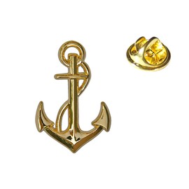 MADSea Elbsegler Premium Cloth with Motif Pin Anchor Gold Black Pin, black