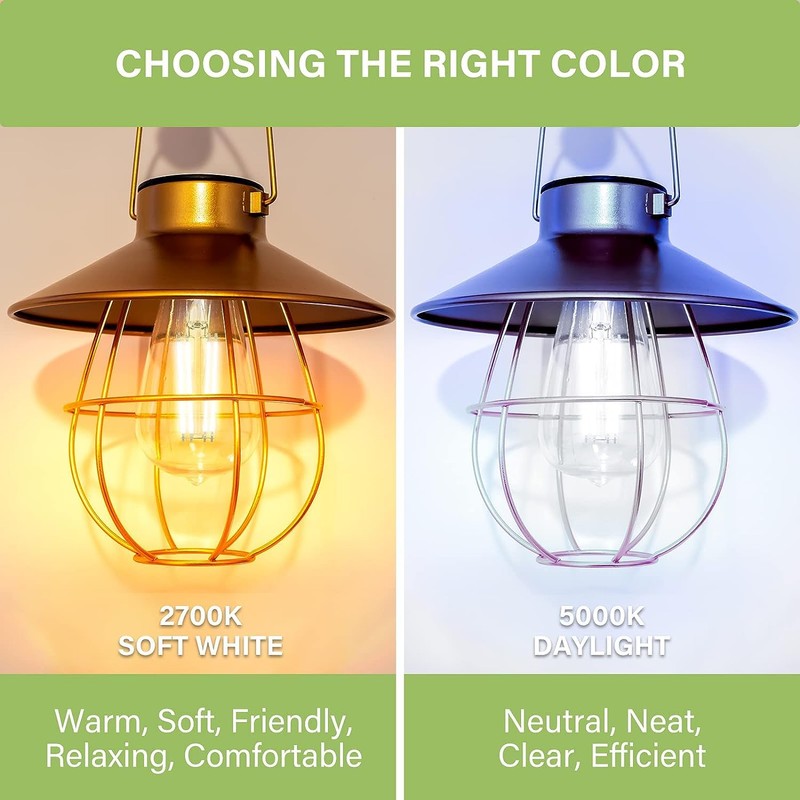 Sigalux Edison Bulbs, E26 LED Bulb ST58 Filament Clear Non-Dimmable