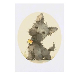'Cute Scottish Terrier Puppy Standing' Temporary Tattoo - Water Resistant, Skin-Safe, Non-Toxic Transfer (TO00082791)