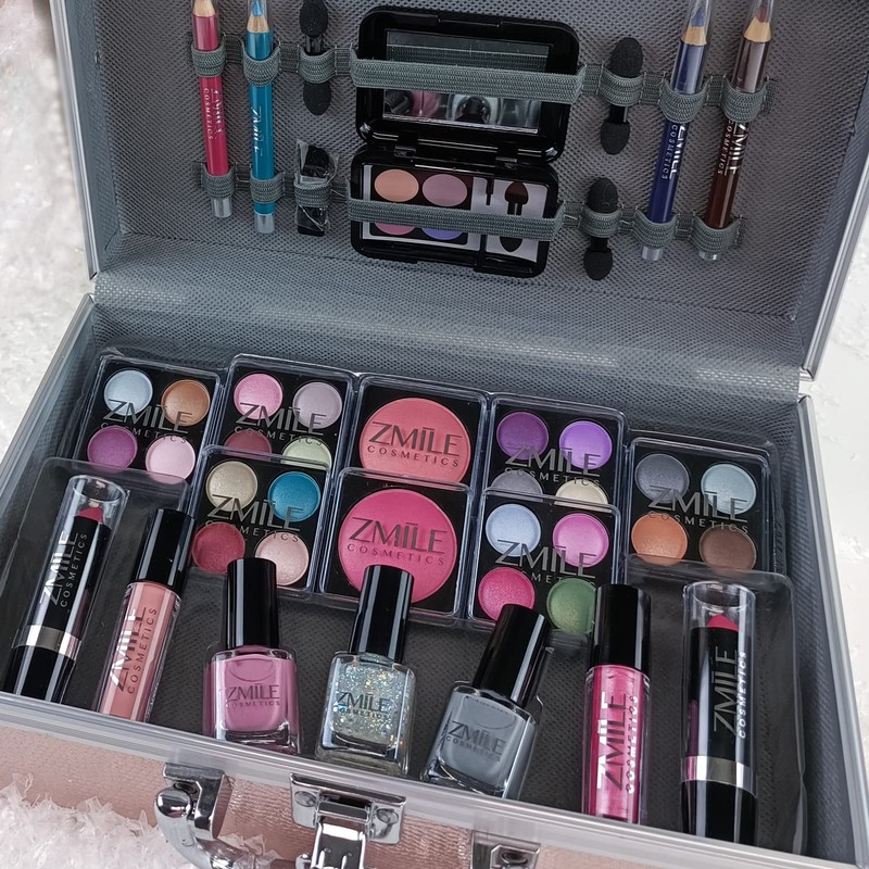 ZMILE COSMETICS EYE-CATCHER Pink Cosmetic Case Vegan Cosmetics with Make-Up