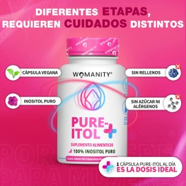 Inositol Puro 90 Cápsulas De 500mg | Myo Inositol Puro Sabor Sin Sabor