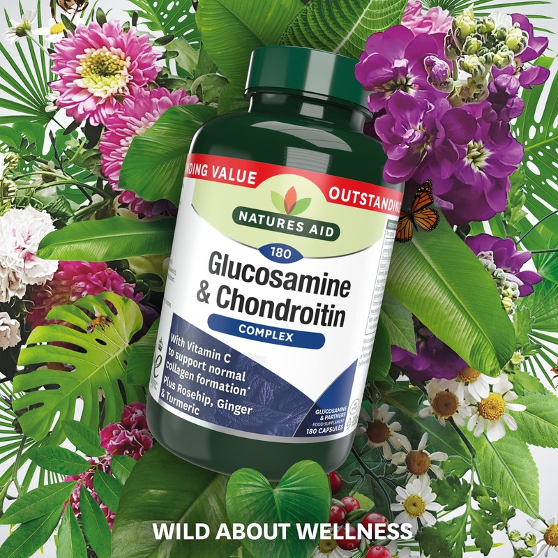 Natures Aid Glucosamine and Chondroitin Complex, with Vitamin C, Rosehip,