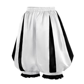 Nuoqi - Pantalones cortos de payaso para mujer, color negro y blanco, Negro Blanco, Large