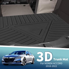 HOPESPANNER Flat Face Cargo Liner Rear Trunk Mat Trunk Cargo Luggage Boot Tray Mat Stripes and Triangles Pattern for Honda Accord 2018-2022 Anti-Slip