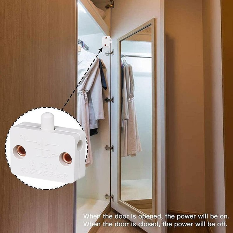 2 Pack Cupboard Door Switch 1A 250V Cupboard Light Control