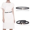Women's Dress Belt Skinny Slim Soft Genuine Leather Belts Smooth