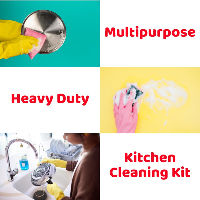 Lizzy 7pc Kitchen Sponge Scouring Pads | Reusable Cleaning Pads