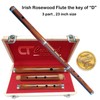 Traditional Irish Wooden "D" Flute with Hard Wood Case -