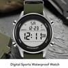 Mens Digital Sports Waterproof Watch Dual Time Zone Stopwatch Calendar