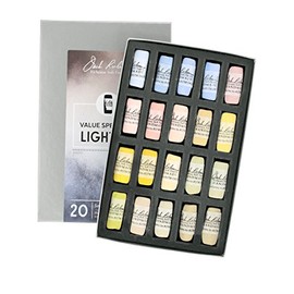 Jack Richeson Hand Rolled Soft Pastels Value Spectrum : Lights 2, 20 Piece Set
