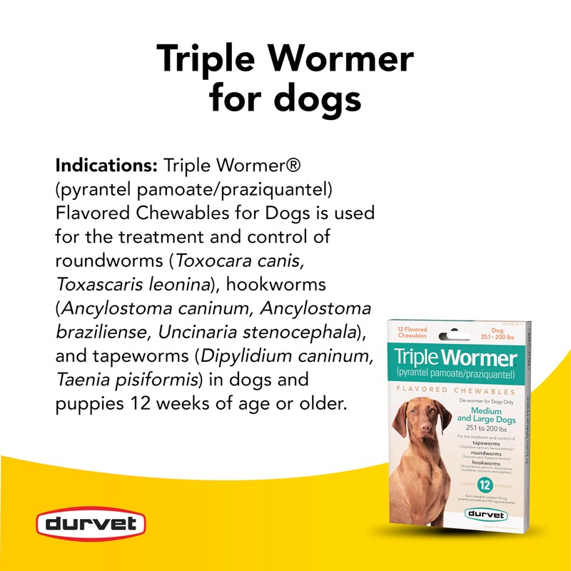 Durvet Triple Wormer for Medium and Large Dogs