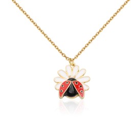 FUSTMW Ladybug Pendant Necklace Bracelet Ladybug Gifts Jewelry Ladybug Necklace Charm Inspirational Gifts for Women (ladybug nc gold)