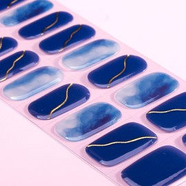 TailaiMei Semi Cured Gel Nail Strips - 20 Pcs Gel Nail Stickers, UV Light Required | Real Polish Salon Quality & Easy to Use (Vibrant Blue101)
