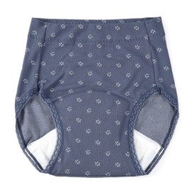 Peace Kobo Jacquard Pattern Heavy Incontinence Pants, 3.4 fl oz (100 cc), Shorts, Urine Leak, Women's, M, Navy