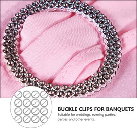 Milisten 100pcs Round Silver Tone Rhinestone Ribbon Buckle Scarf Buckle Clips Chair Sash Ribbon Slider for Wedding Party Home Decoration