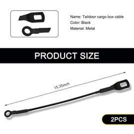 Tesnaao 2 PCS Tailgate Cargo Box Pull Cable, Metal Tailgate Pull Cable, Auto Replacement Parts #65770-04030, Universal for Most Cars, Trucks, SUVs (Black)