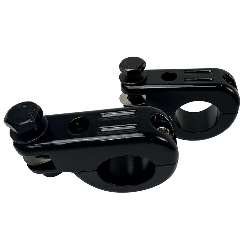 Universal Gloss Black Foot Peg P-Clamp mounting kits Compatible with