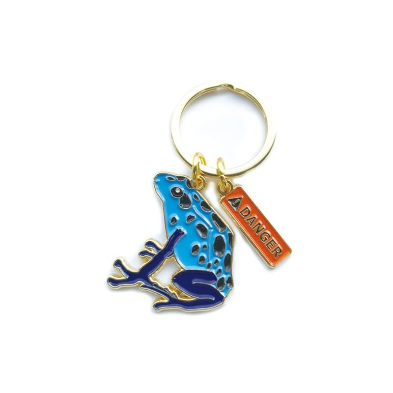 Frog Key Ring [Cobalt Yadok Frog] Amphibian Cute Key Chain