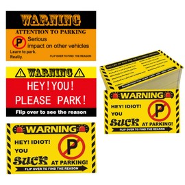 ZhongShuang Pack of 150 Funny Tickets for False Parking, Parked Funny Cards, Scheis-se Parked, With A Checklist To Check For Violation