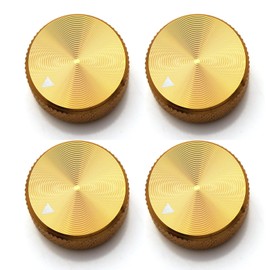 XIYANGJUAN 4pcs Solid Guitar Knobs Gold Aluminium CNC Made Potentiometer Knobs Universal Metal Pot Speed Control Volume Tone Knobs (Gold)