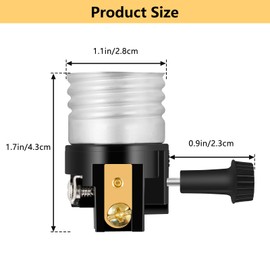 UL Listed E26 Light Socket ，Baocuz Lamp Socket Replacement with ON/Off Switch Knob，Lamp Parts Repair Parts for Table Lamp, Floor Lamp （3 Pack）