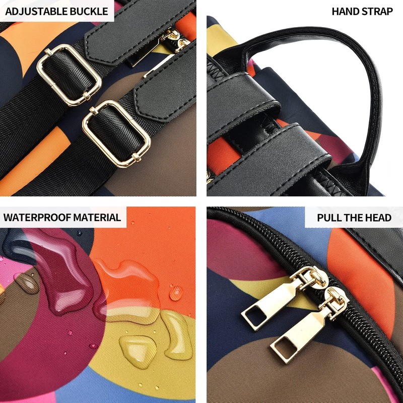 shepretty Women's Anti-Theft Backpack Shoulder Bag School Bag, 4 colourful,