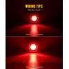 Partsam 2Pcs Watermelon Lights Red LED Stop Turn Tail Marker