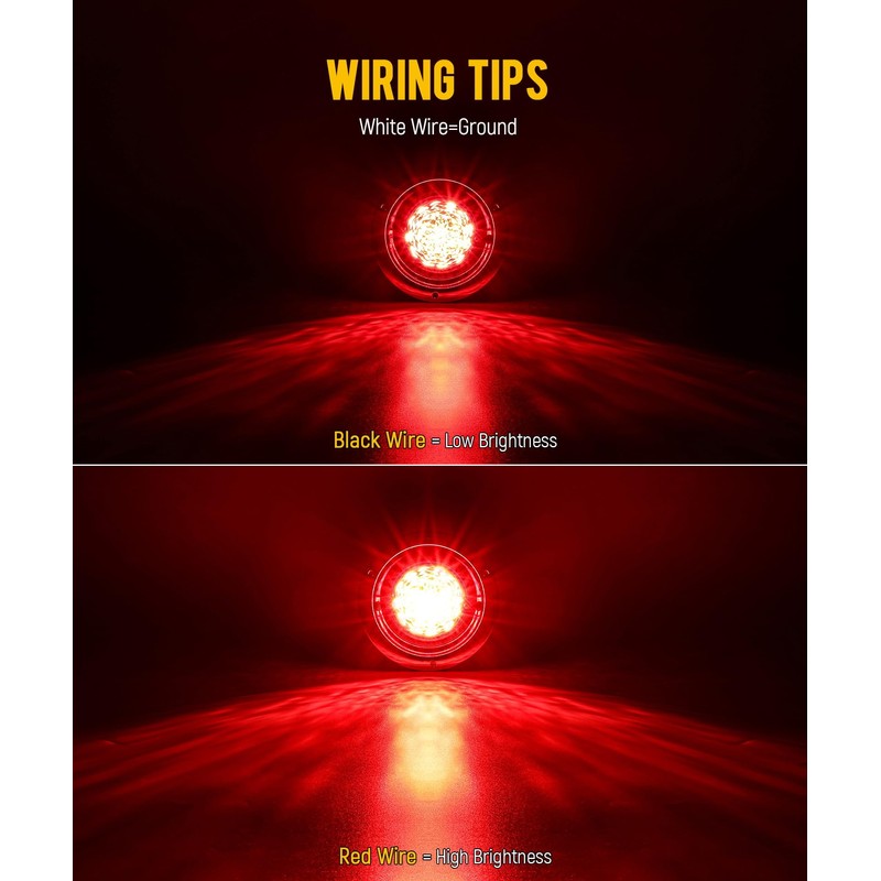 Partsam 2Pcs Watermelon Lights Red LED Stop Turn Tail Marker