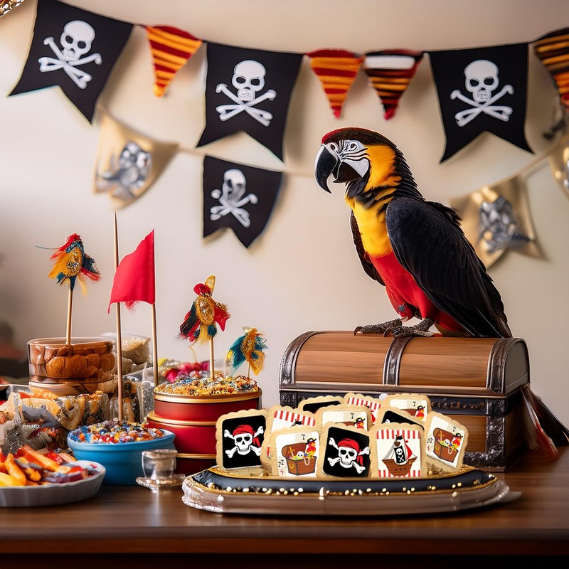 Pirate Theme Cookies Individually Wrapped Printed Cookies 24 Pack Bulk