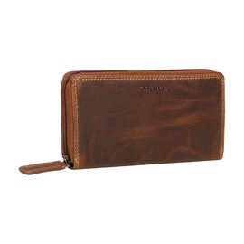 STILORD 'Frida' Women's Leather RFID Protection Vintage Purse Large Purse RFID Wallet with Zip Genuine Leather, Luino - Brown, Vintage