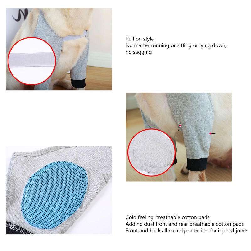 Dog Elbow Protector Joint Warming Breathable Adjustable Dog Front Leg